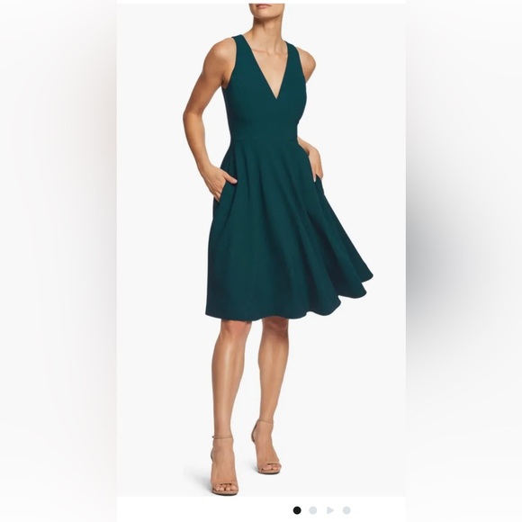 Dress the Population Catalina Fit & Flare Cocktail Dress size XL Pine - Picture 1 of 6